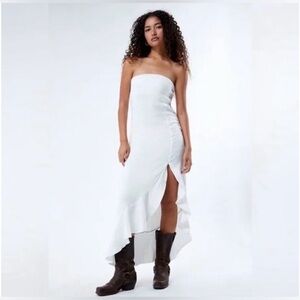 FP Made Me Blush Midi Strapless White Dress Sz XL